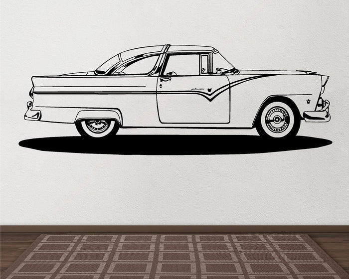 1955 Chevy Hardtop Wall Decal - Vintage Muscle Car Auto Vinyl Man Cave Garage