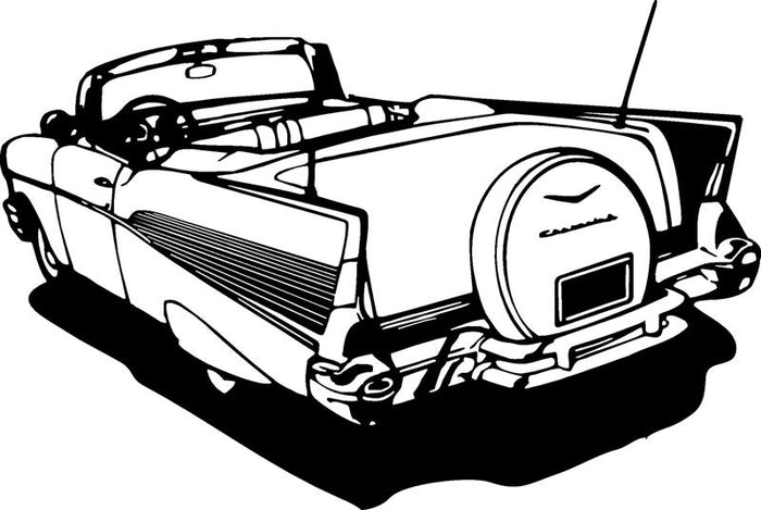 1957 Chevy Convertible Wall Decal - Vintage Muscle Car Auto Vinyl Man Cave Garage