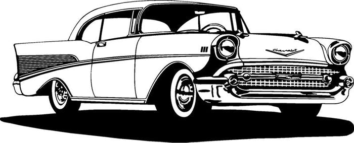 1957 Chevy Hardtop Wall Decal - Vintage Muscle Car Auto Vinyl Man Cave Garage