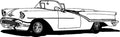 1957 Oldsmobile Convertible Wall Decal - Vintage Muscle Car Auto Vinyl Man Cave Garage
