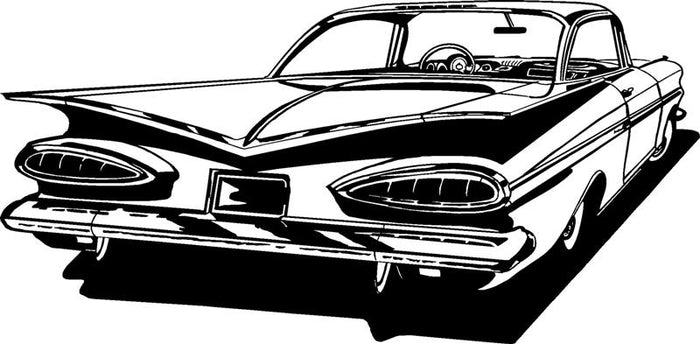 1959 Chevy Hardtop Wall Decal - Vintage Muscle Car Auto Vinyl Man Cave Garage