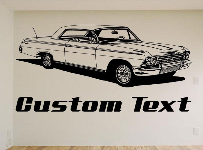 1962 Corvette Wall Decal - Vintage Muscle Car Auto Vinyl Man Cave Garage Sticker Chef