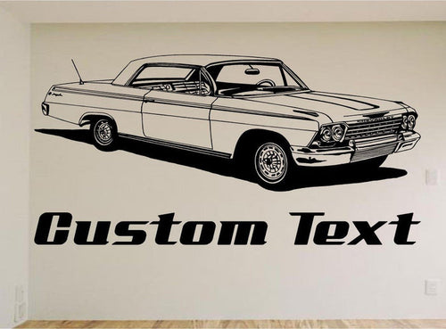 1962 Corvette Wall Decal - Vintage Muscle Car Auto Vinyl Man Cave Garage Sticker Chef