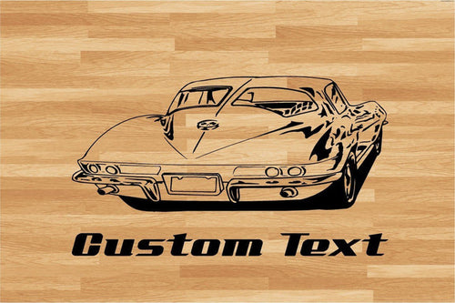 1963 Corvette Split Window Wall Decal - Vintage Muscle Car Auto Vinyl Man Cave Garage Sticker Chef