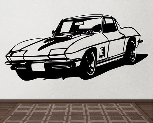 1963 Corvette Wall Decal - Classic Car Auto Stickers Man Cave Boys Room Décor