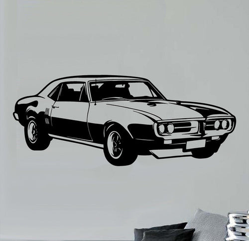 1967 Pontiac Firebird Wall Decal - Classic Car Auto Stickers Man Cave Boys Room Décor