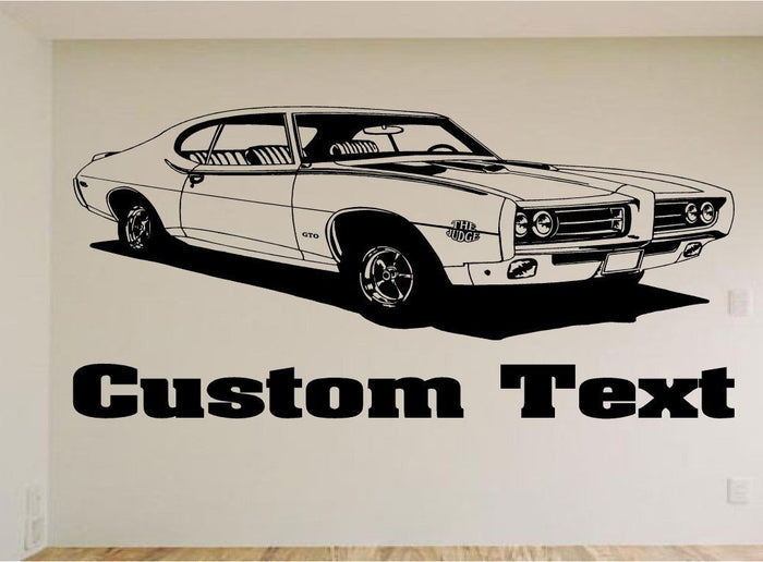 1969 Pontiac GTO The Judge Wall Decal - Vintage Muscle Car Auto Vinyl Man Cave Garage Sticker Chef
