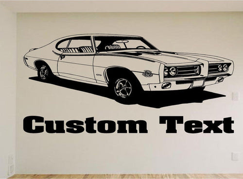 1969 Pontiac GTO The Judge Wall Decal - Vintage Muscle Car Auto Vinyl Man Cave Garage Sticker Chef
