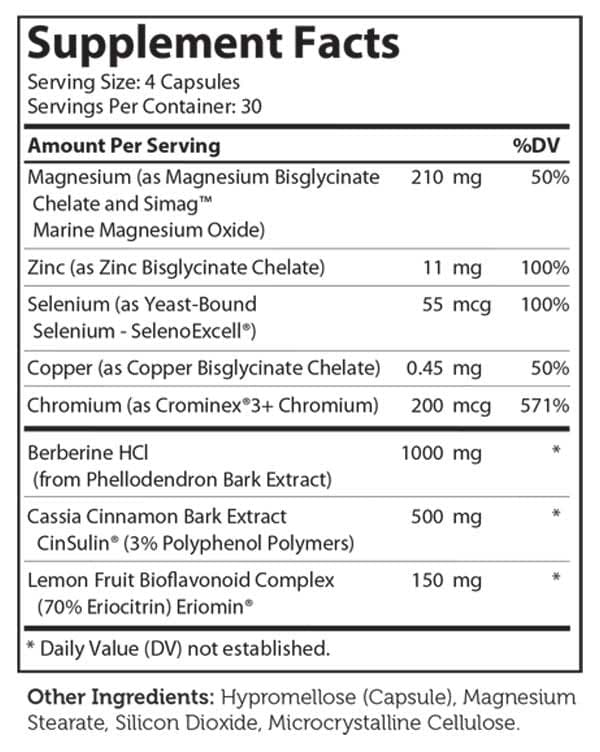 Advanced Nutrition By Zahler Diabetter Ingredients