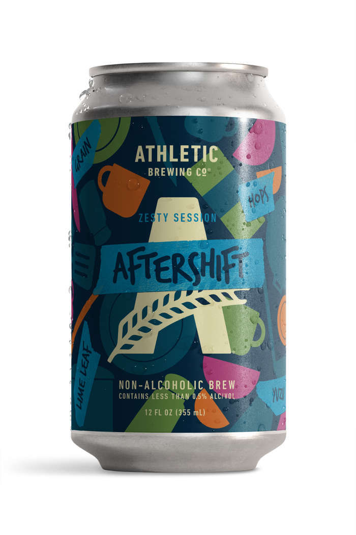 Can of Aftershift Non-Alcoholic Brew