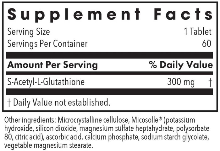 Allergy Research Group Acetyl-Glutathione 300 mg Ingredients