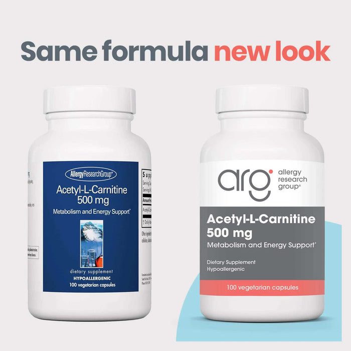 Allergy Research Group Acetyl-L-Carnitine 500 mg New Look