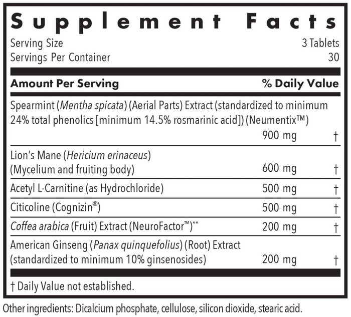 Allergy Research Group Advanced NeuroPlus Ingredients