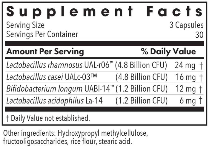 Allergy Research Group GI Flora Dairy-Free Probiotic Ingredients