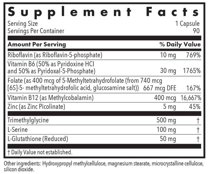 Allergy Research Group Homocysteine Plus Ingredients