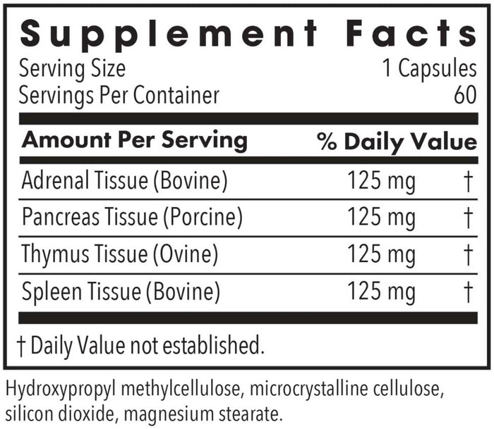Allergy Research Group Immuno-Gland Plex Ingredients