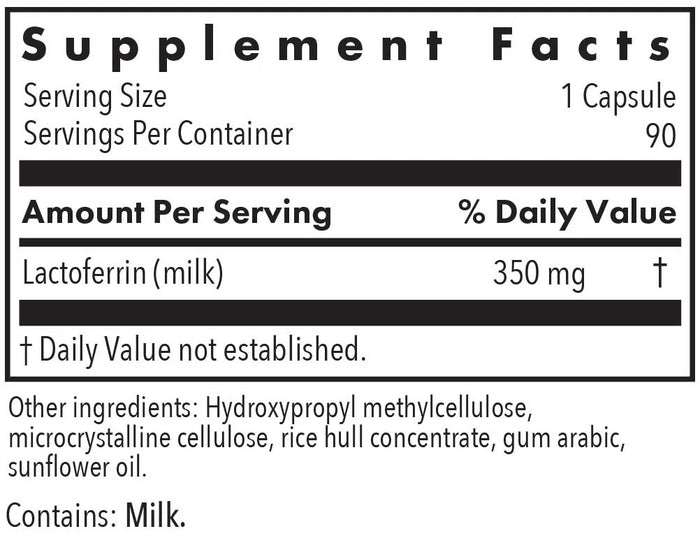 Allergy Research Group Laktoferrin Ingredients