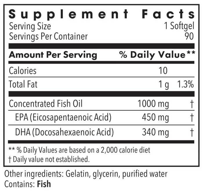 Allergy Research Group Mega Omega Extra Strength (Formerly Metabolic Maintenance) Ingredients