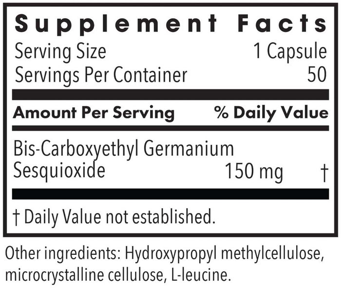 Allergy Research Group Organo-Germanium Ge-132 Ingredients