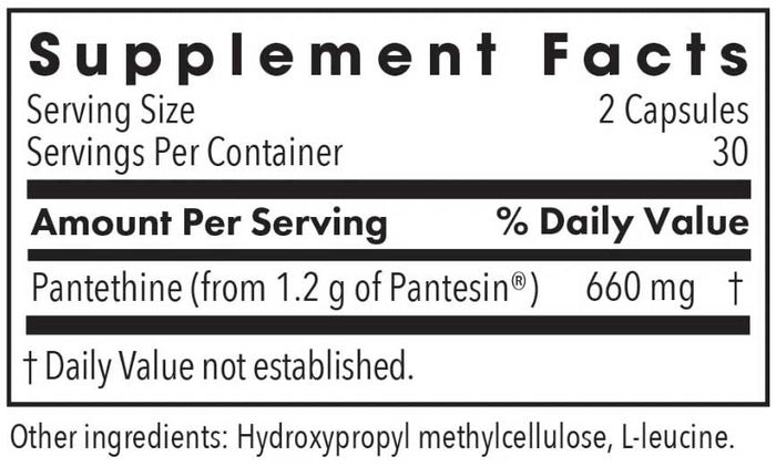 Allergy Research Group Pantethine Ingredients