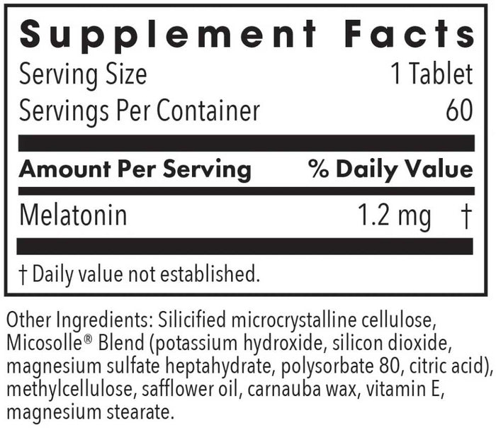 Allergy Research Group Slow Motion Melatonin Ingredients