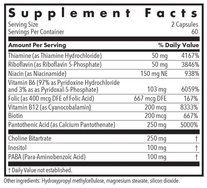 Allergy Research Group Super Vitamin B Ingredients