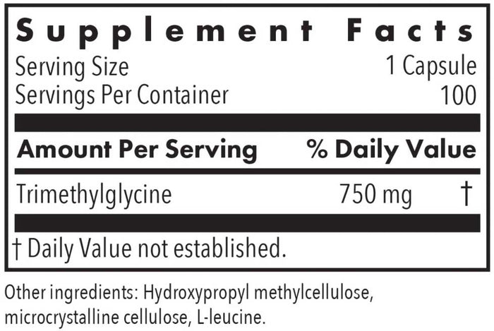 Allergy Research Group TMG Trimethylglycine Ingredients