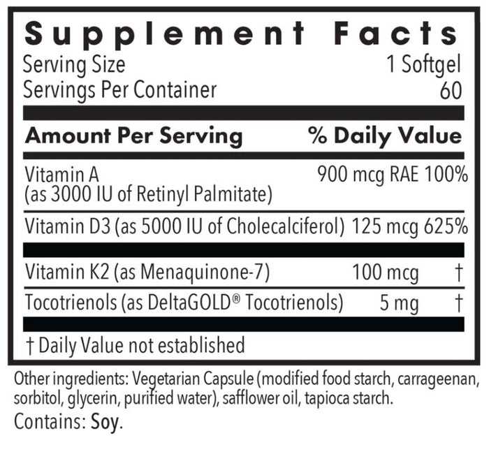 Allergy Research Group Vitamin D3 Complete 5000 IU Softgels (5000iu softgels) Ingredients