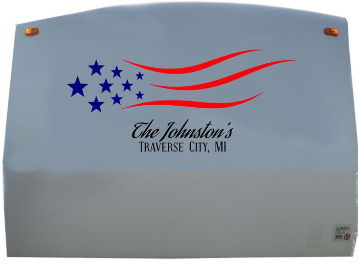 American Flag RV Sticker Camper Decal  - USA Design for RVs Sticker Chef