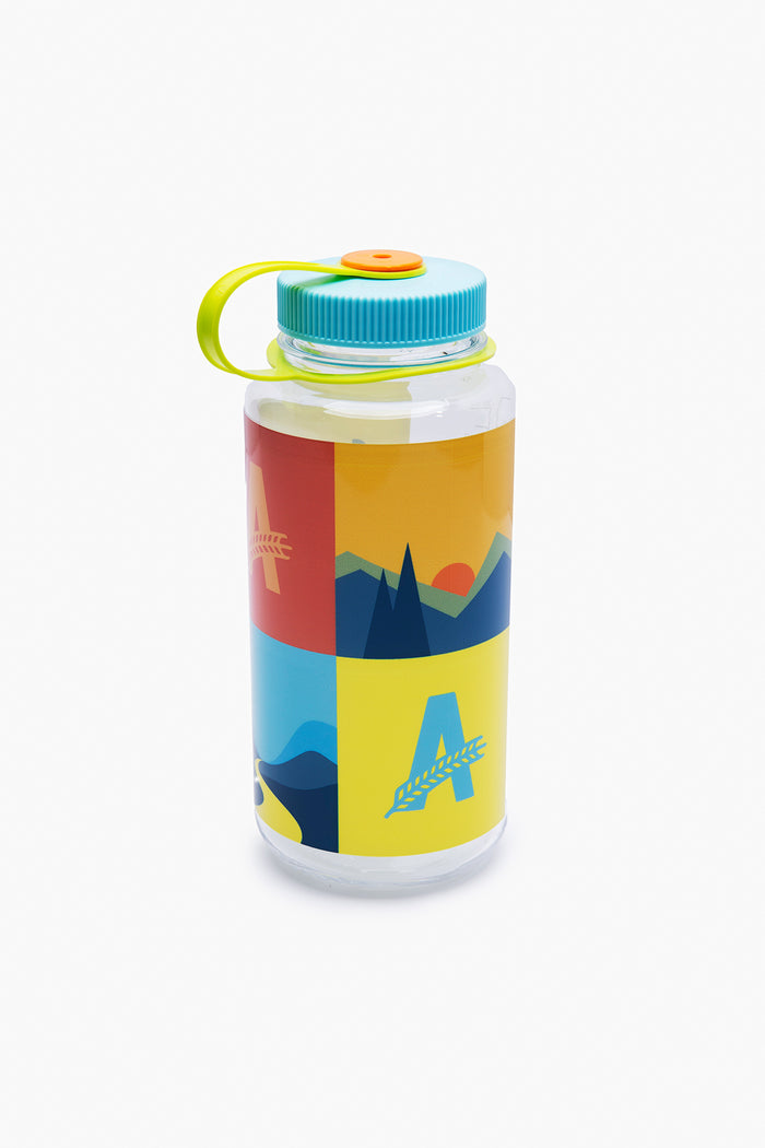 A nalgene 32oz bottle with Athletic brewing flagship landscapes