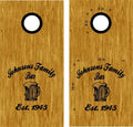 Bar Tavern Pub Family Name Established Date Cornhole Board Vinyl Decal Sticker