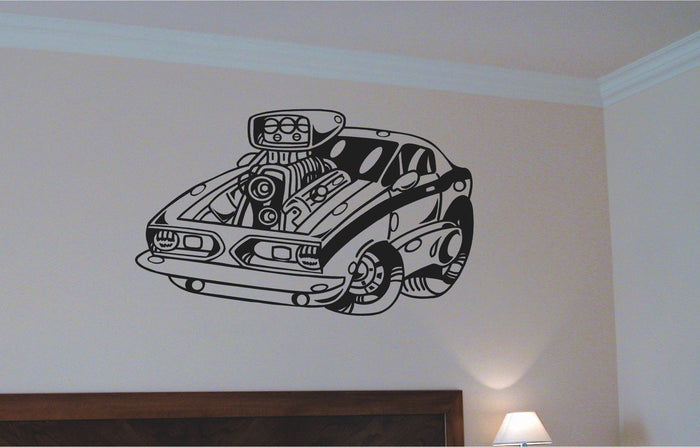 Barracuda Car Wall Decal - Auto Wall Mural - Vinyl Stickers - Boys Room Decor Sticker Chef