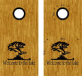 hunting fishing cornhole decal