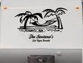 Beach Hammock with Palm Tree Scene RV Camper Decal Sticker RV Vinyl Decal – Outdoor Rated