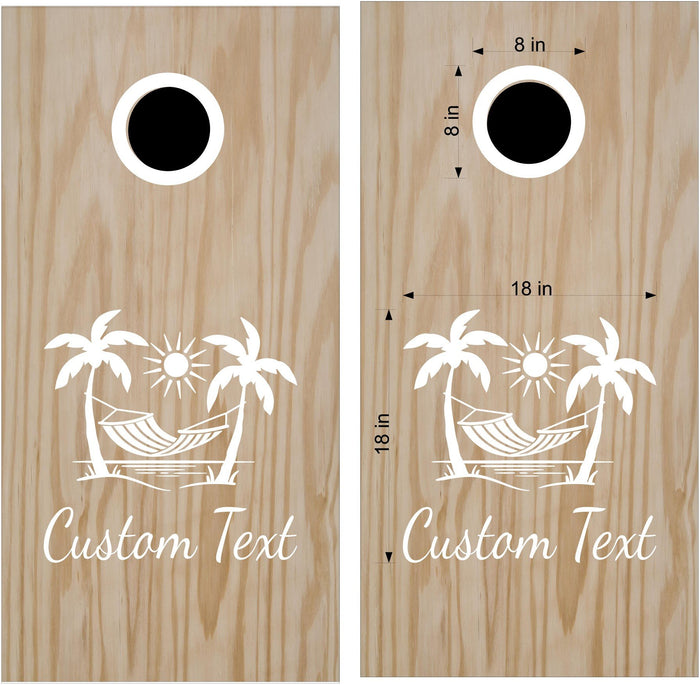 beach lake life cornhole decals