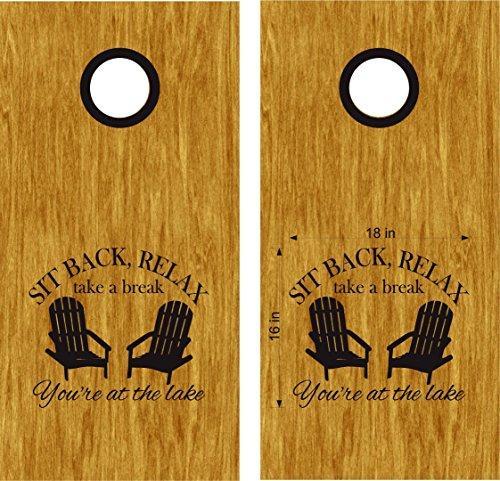 beach lake life cornhole decals