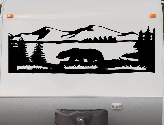 Bear Mountains RV Camper Decal - Trailer Sticker for Outdoor Adventures