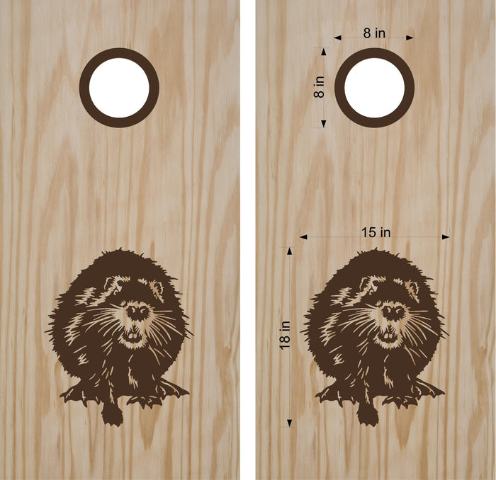 Beaver Animal Decals for Cornhole Boards - Fun Bean Bag Toss Stickers
