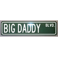 Big Daddy Boulevard Metal Street Sign - 6x24 Man Cave Decor for Garage or Auto Shop