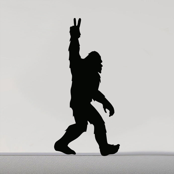 Bigfoot Peace Sign Vinyl Decal - Sasquatch Sticker Multiple Sizes