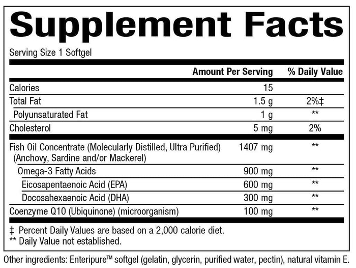 Bioclinic Naturals OptiMega-3 Q10 Ingredients
