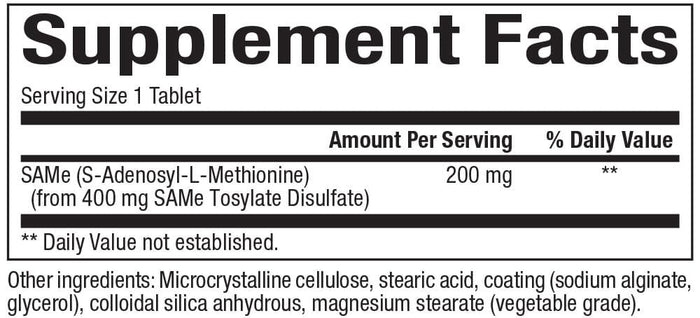 Bioclinic Naturals SAMe Ingredients
