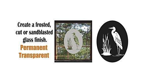 Egret Bird Marsh- DIY Etched Glass Vinyl- Window Film