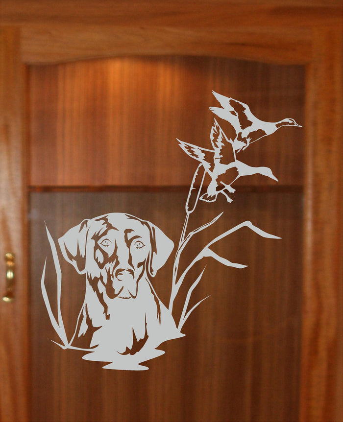 Black Yellow Lab DIY Etched Glass Vinyl Gun