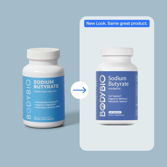 BodyBio Sodium Butyrate New Look