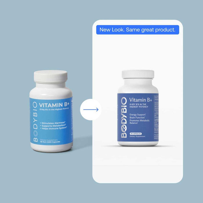 BodyBio Vitamin B+ New Look