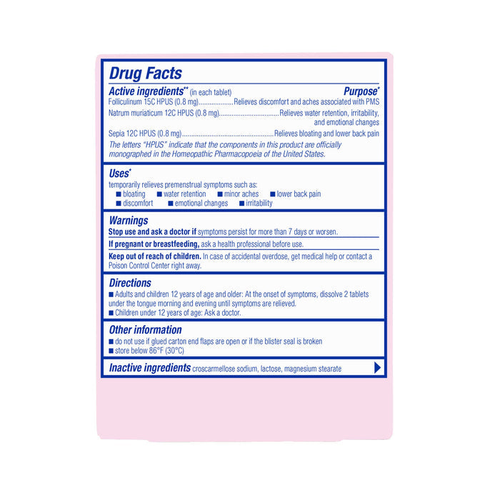 Boiron Homeopathics Cyclease PMS Ingredients