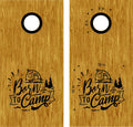 Born to Camp Cornhole Board Decals - Camping Themed Stickers for Outdoor Fun - CAMP04