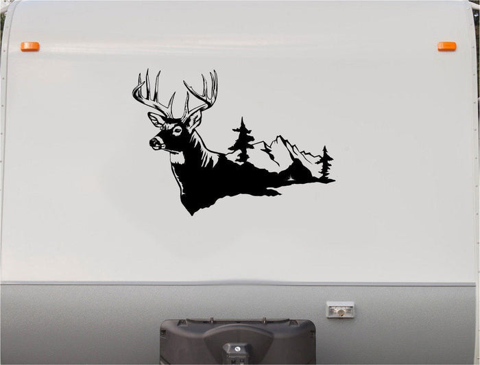 Buck Deer Mountains RV Camper 5th Wheel Motor Home Vinyl Decal Sticker Sticker Chef