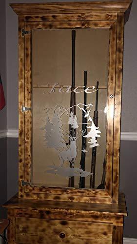 Buck Hunting Gun Sight Cabinet Etched Glass Decal GC07C